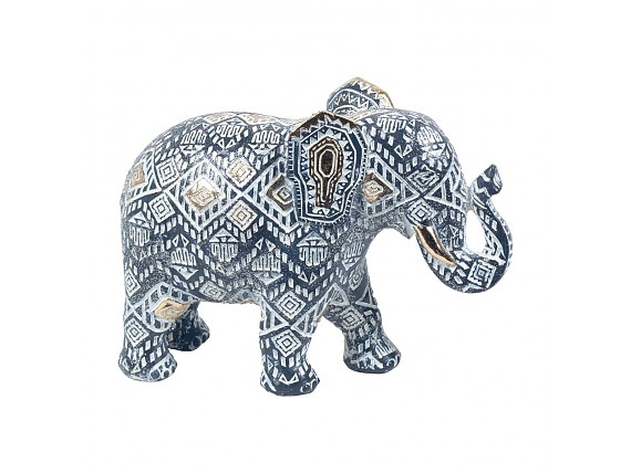 Elefante figura pequeña diseño africano azul 20cm